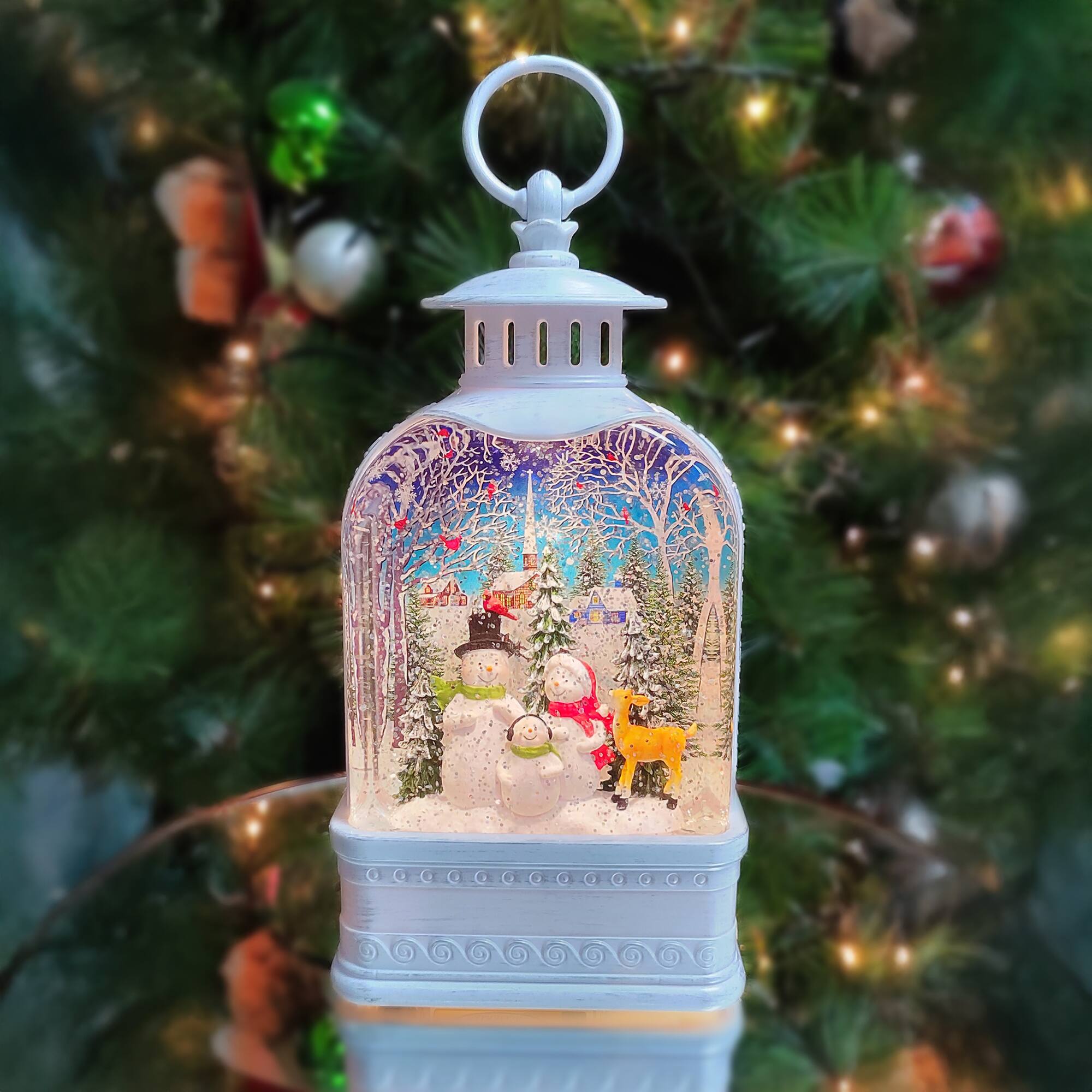 10" Water Spinning Glitter Acrylic Lantern